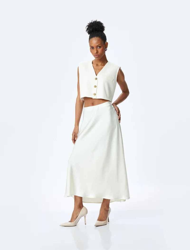 كوتون Maxi Satin Skirt