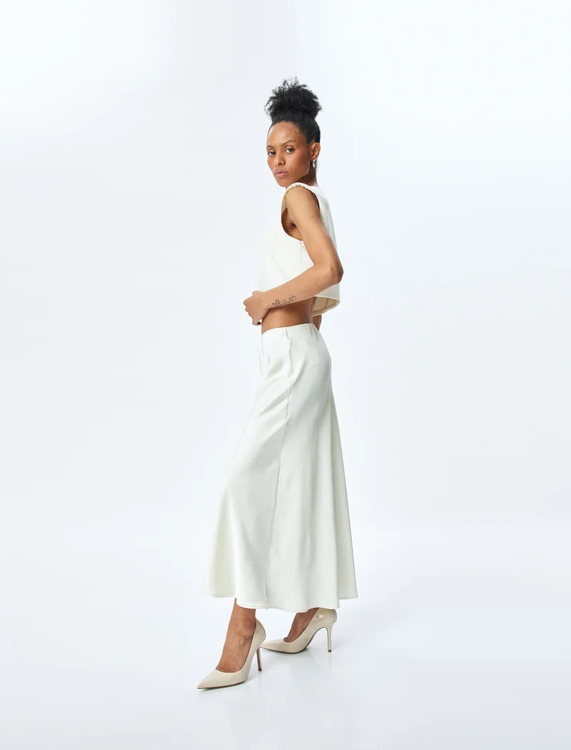 كوتون Maxi Satin Skirt