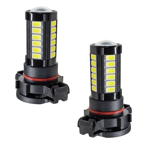 KPFILEH 2PCS H16 Car LED Fog Light Bulbs 12V 5630 33SMD AntiFog Lights 1500 Lumen 6500K White Power LED Bulbs Universal Plug and Play DRL Bulb Replacement for Cars Trucks SUVsH16 - Image 1