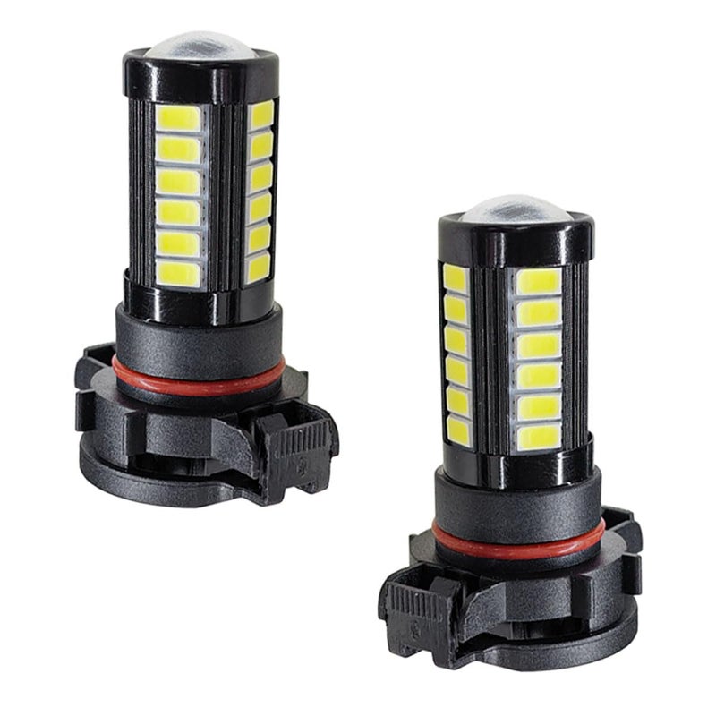 KPFILEH 2PCS H16 Car LED Fog Light Bulbs 12V 5630 33SMD AntiFog Lights 1500 Lumen 6500K White Power LED Bulbs Universal Plug and Play DRL Bulb Replacement for Cars Trucks SUVsH16 - Image 3