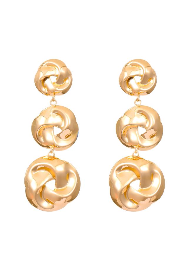 European And American Fashion Exaggerated Creative All-match Distorted Distorted Alloy Earrings Women's Geometric Retro Hong Kong Style Earrings Earrings