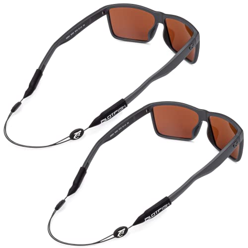 Pilotfish No Tail Adjustable Eyewear Retainer Cable Strap: Sunglasses, Eyeglasses, Glasses (16 Inch, Original 2-Pack) - Image 1