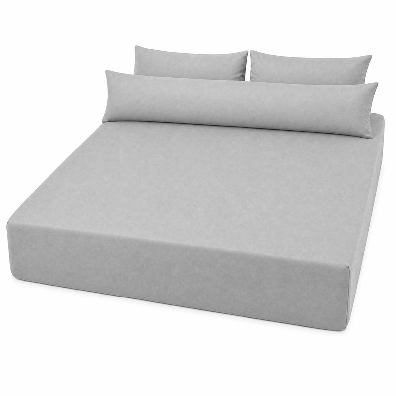 Ultra Soft 4-Piece Bed Sheets Set — Deep Pocket Fitted Sheet -2 Pillowcases & Large Pillowcase - Deep Pocket with 360° Elastic Band, | (Gray, 160 * 200 * 30 Cm, 4-Piece) - Image 5