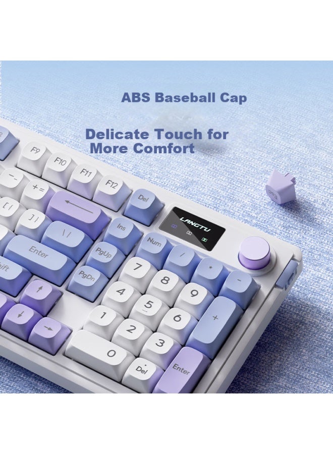 Langtu L15 Purple 98-key Wired/wireless/bluetooth Tri-mode Silent Keyboard With Gasket Structure And Rgb Lighting Effects - Image 4