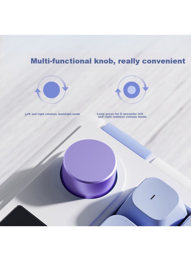 Langtu L15 Purple 98-key Wired/wireless/bluetooth Tri-mode Silent Keyboard With Gasket Structure And Rgb Lighting Effects - Image 2