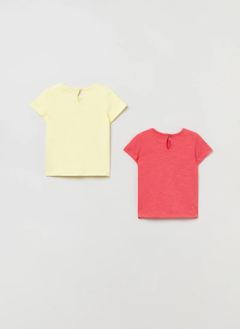 Ovs OVS Baby Girl 2 Pack Print And Plain T-Shirt