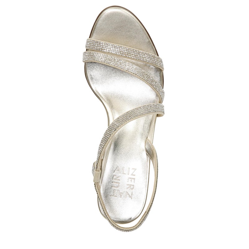 Naturalizer Womens Vanessa2 Rhinestone Embellished Strappy Heeled Sandal ,Champagne Light Gold,6.5M - Image 5