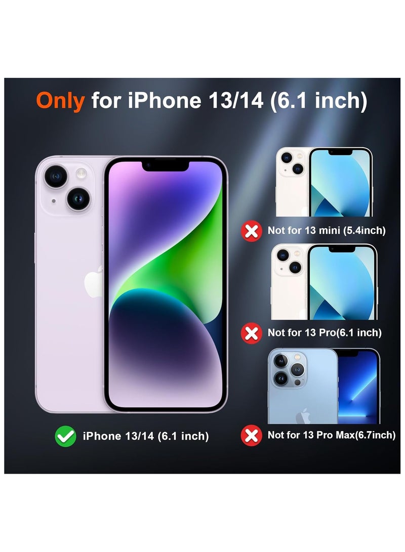 Denx Magnetic Case for iPhone 13 and iPhone 14 [Shockproof & Slim] Clear Hard Back Cover with high-Grade Protection | Navy Blue - Image 2