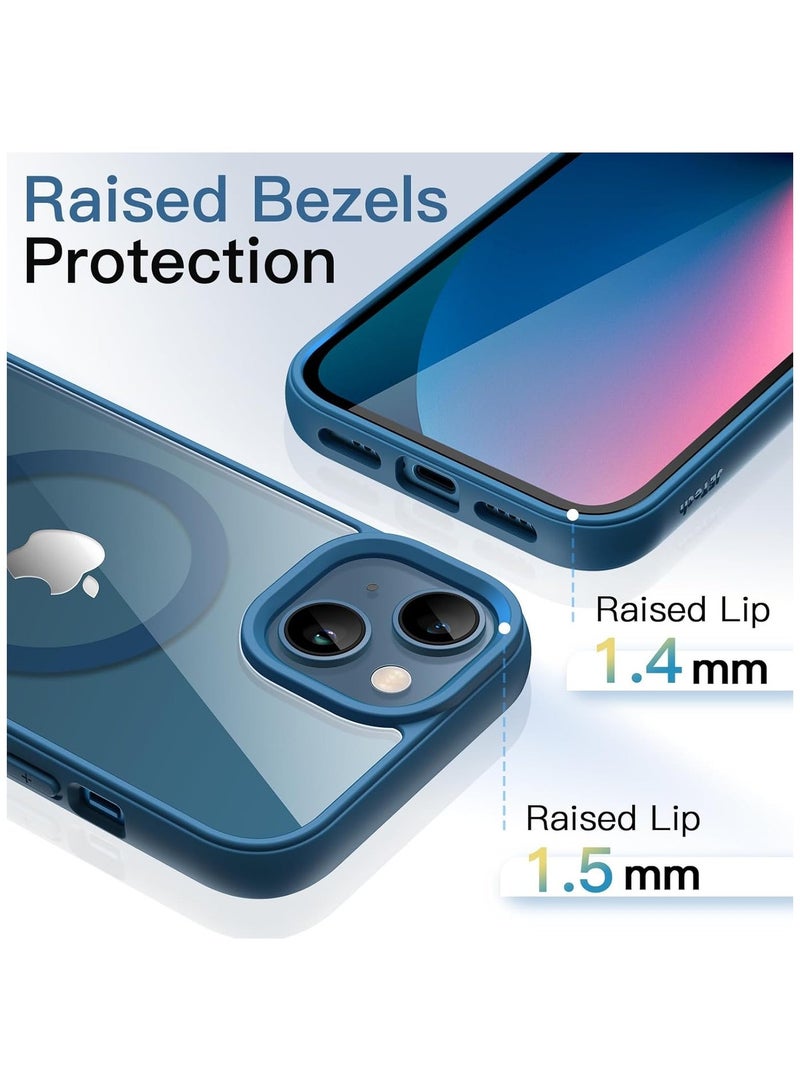 ACLIX Magnetic Case for iPhone 13 and iPhone 14 [Shockproof & Slim] Clear Hard Back Cover with high-Grade Protection | Navy Blue - Image 5