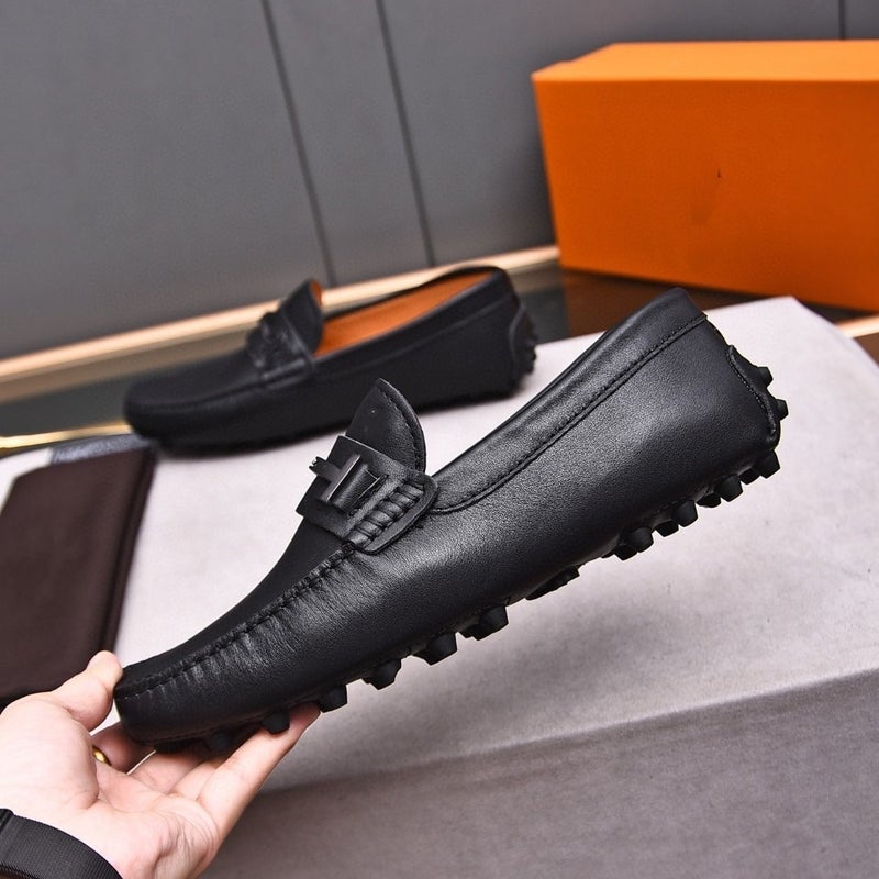 Color Summer And Autumn Leather Loafers With Cowhide Head Layer Round Toe Super Soft Flat Shoes Casual Shoes - Image 2