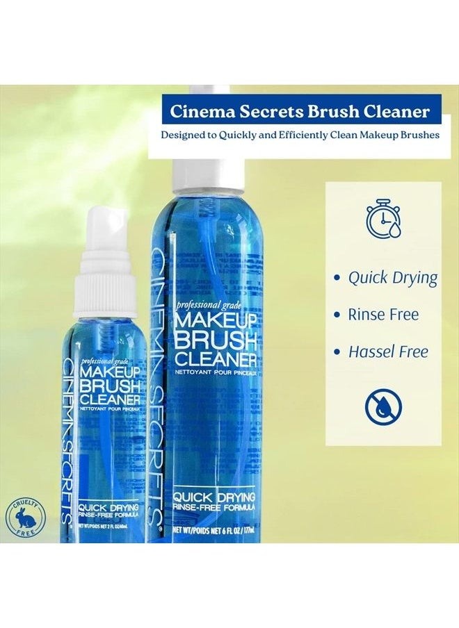 Cinema Secrets - Cinema Secrets Professional Make Up Brush Cleaner Spray, 2oz - Quick Drying, Rinse free, Deep Cleaning - for cleaning and deodorizing natural and synthetic makeup brushes. Original Blue Vanilla - Image 1