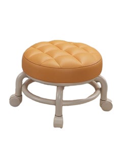 J GO THE BUSINESS HUB Low Round Roller Seat Stool Swivel Chair 360 Degree Rotating Comfortable Shoes Changing Sofa Tea Stool Sturdy Footrest Movable Mini Stool Pulley Wheel Stool for OfficeHome