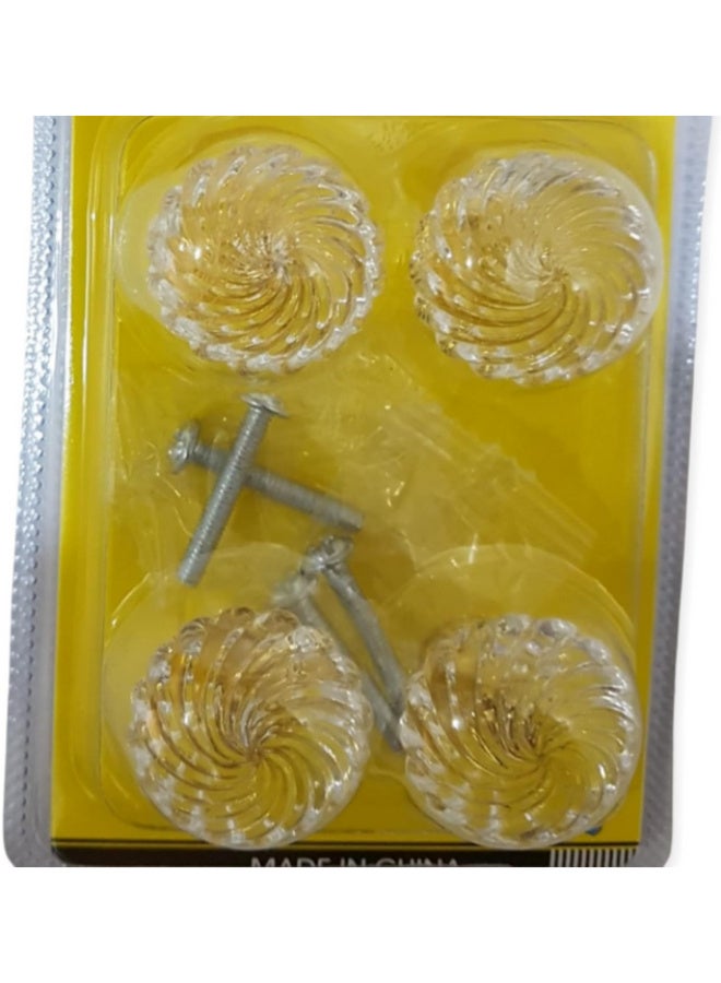4-piece cabinet and drawer handle (crystal shape), brown - Image 2