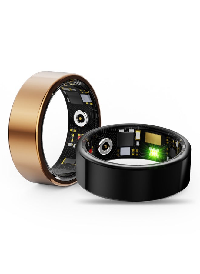 Generic Glue Injection Smart Health Smart Ring Heart Rate Sleep Waterproof Sports Smart Ring Smart Ring-Color:Charging Bin Gold #7  - Image 2