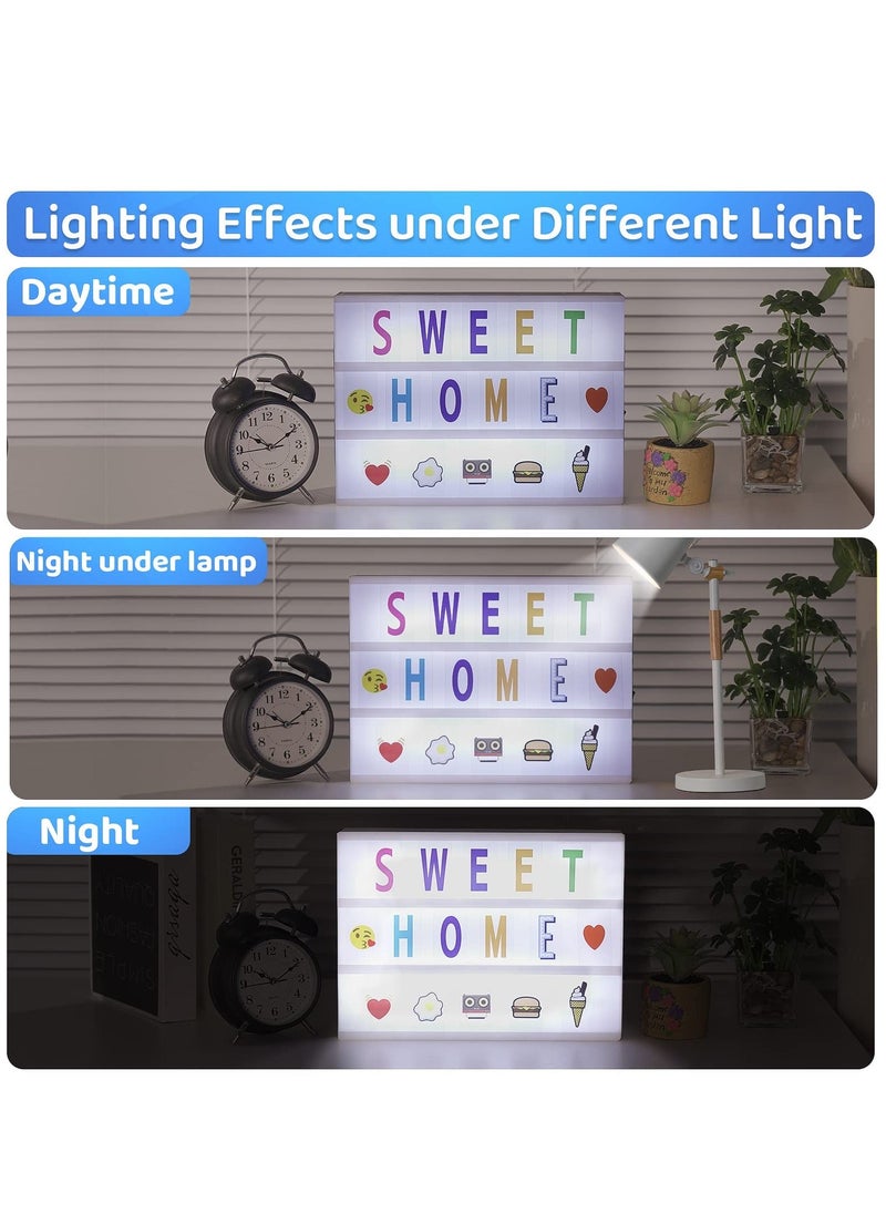 Generic - A4 Cinematic Light Box, LED Lightbox with Letters & Symbols & Patterns & USB Cable, Light Up Signs Message Box, DIY Light Up Gifts for Wedding, Anniversary, Birthday, Party, Store Sign - Image 1