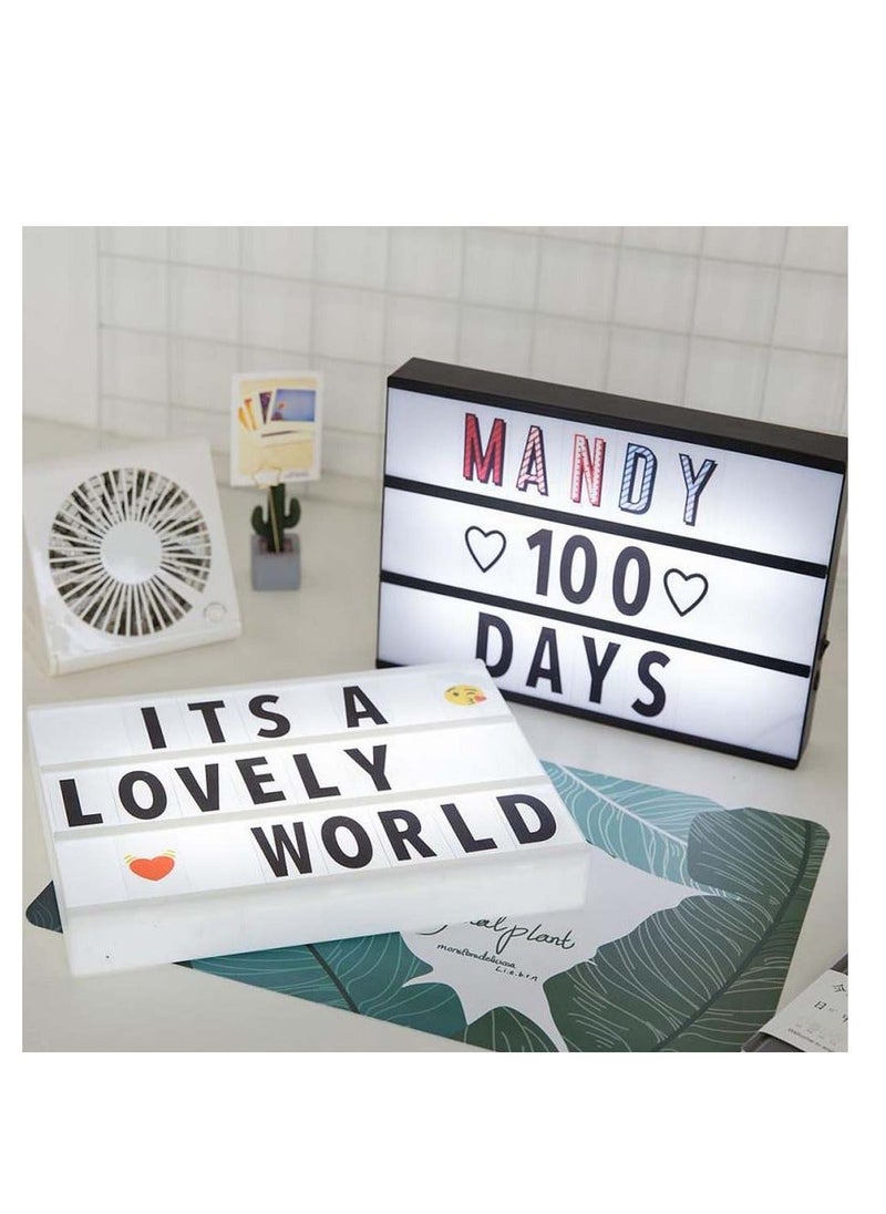 Generic - A4 Cinematic Light Box, LED Lightbox with Letters & Symbols & Patterns & USB Cable, Light Up Signs Message Box, DIY Light Up Gifts for Wedding, Anniversary, Birthday, Party, Store Sign - Image 1
