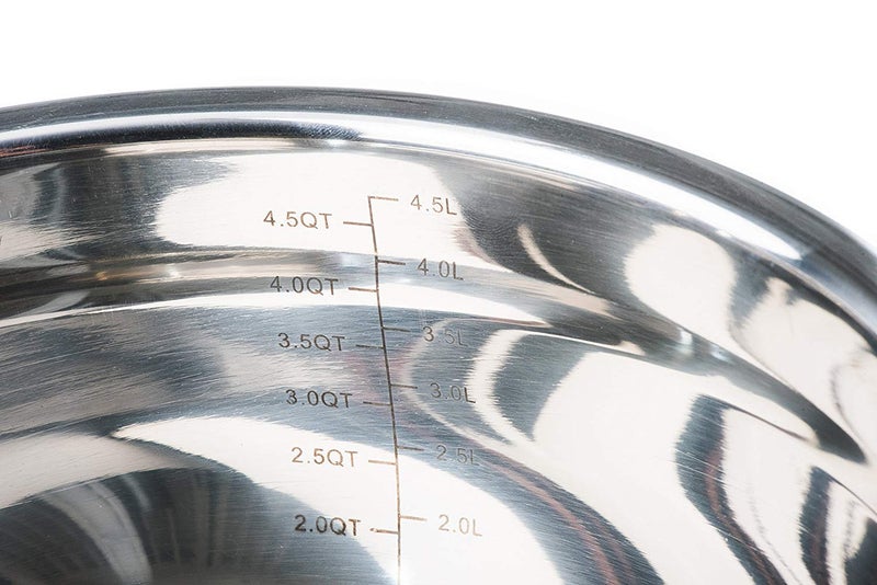 Fitzroy and Fox Stainless Steel Mixing Bowls with Lids and Non Slip Bases (Set of 5, Red) - Image 5