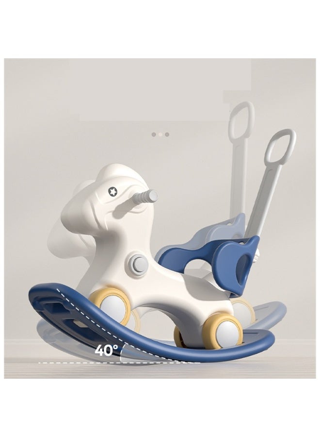 فول جوي حصان هزاز من الألبكة ,حصان هزاز مع مسند للظهر للأطفال الصغار مع لوح توازن قابل للفصل ومسند للقدمين وبساط  4*1 - Image 2