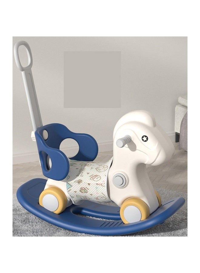 فول جوي حصان هزاز من الألبكة ,حصان هزاز مع مسند للظهر للأطفال الصغار مع لوح توازن قابل للفصل ومسند للقدمين وبساط  4*1 - Image 1