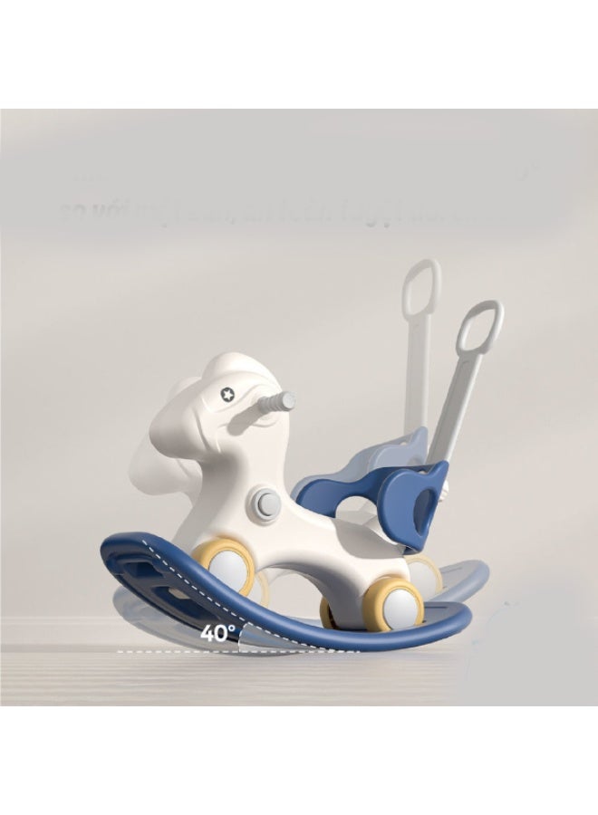 فول جوي حصان هزاز من الألبكة ,حصان هزاز مع مسند للظهر للأطفال الصغار مع لوح توازن قابل للفصل ومسند للقدمين وبساط  4*1 - Image 4