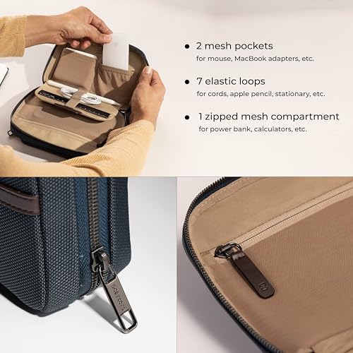 Scarters Tech Kit | Gadget Organizer Bag | Everlast Nylon | Travel Case for Cables, Chargers, Power Banks | Portable Storage for Gadgets, Hard Drives | Blue - Image 5