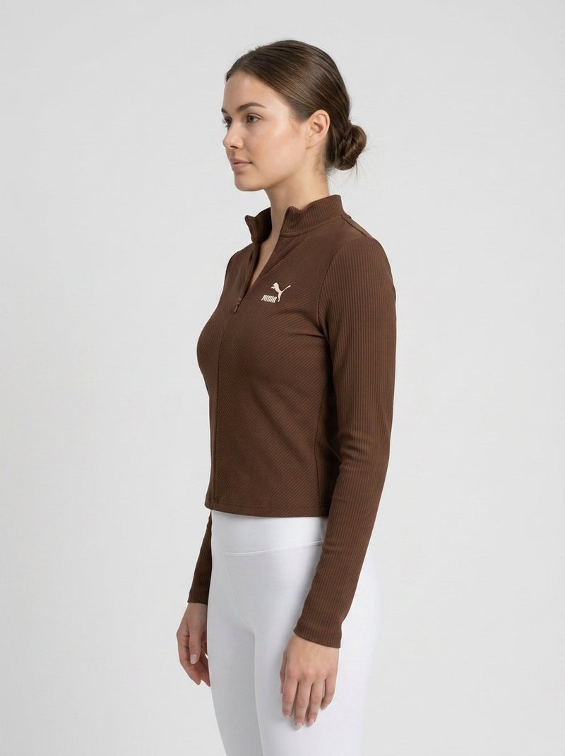 PUMA Women Slim Fit Long Sleeve Outdoor T-Shirt, Brown - Image 3