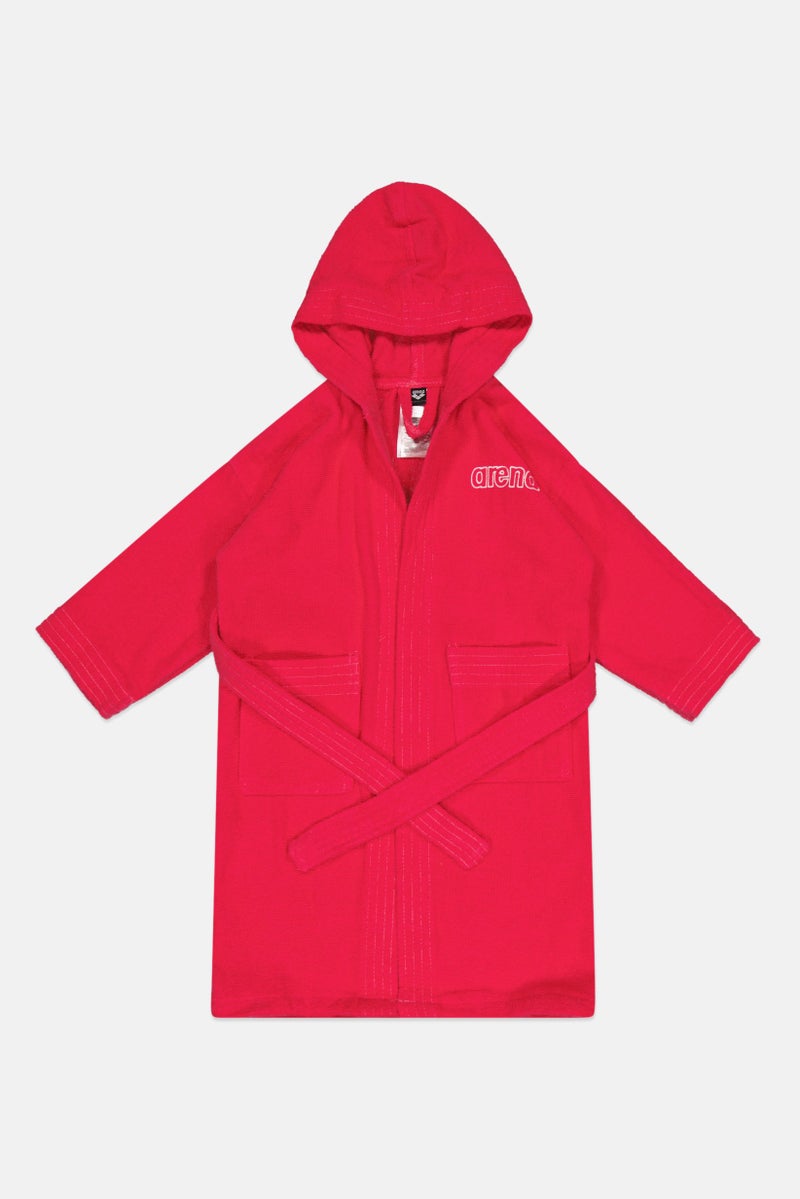 arena Toddlers Boy Embroidered Logo Belted Robe, Pink - Image 1