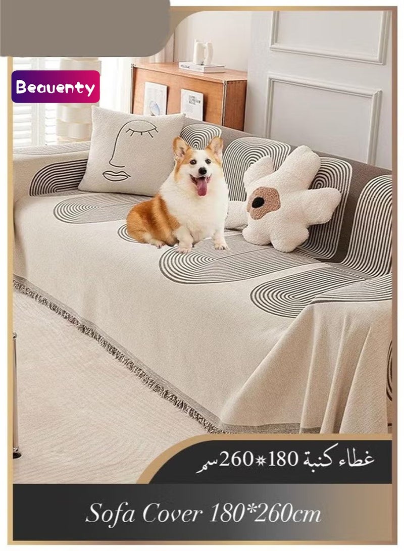 Beauenty Double Sided Chenille Sofa Cover, Stylish Sofa Cover, Chenille Furniture Sofa Cover Towel, Chenille Material Double Sided Sofa Towel, Four Seasons Chenille Sofa Cover Available Both Sides (180*260cm) - Image 1