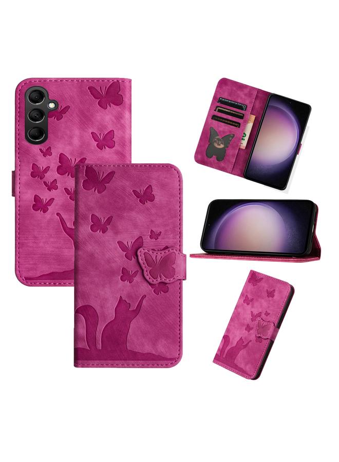 S-TOP Case For Samsung Galaxy S25 5G Butterfly Cat Embossing Flip Leather Phone Case - Image 1