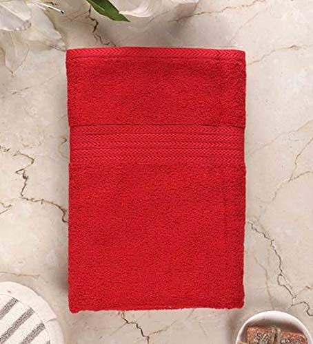 TIQH® Organic Cotton 600 GSM Highly Absorbent & Quick Dry Soft Large Bath Towel - Pack of 1 (36x72, Red) - Image 1