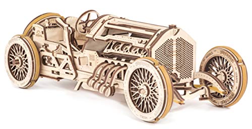 UGears Mechanical Models 3D Wooden Puzzle Mechanical U9 Grand Prix Car Idea - Image 1