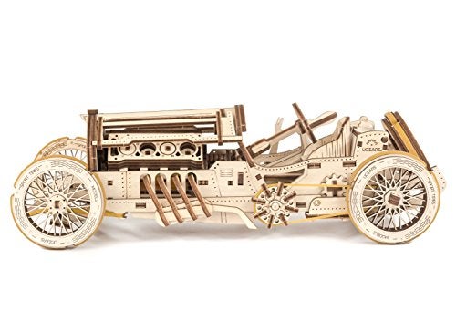 UGears Mechanical Models 3D Wooden Puzzle Mechanical U9 Grand Prix Car Idea - Image 5