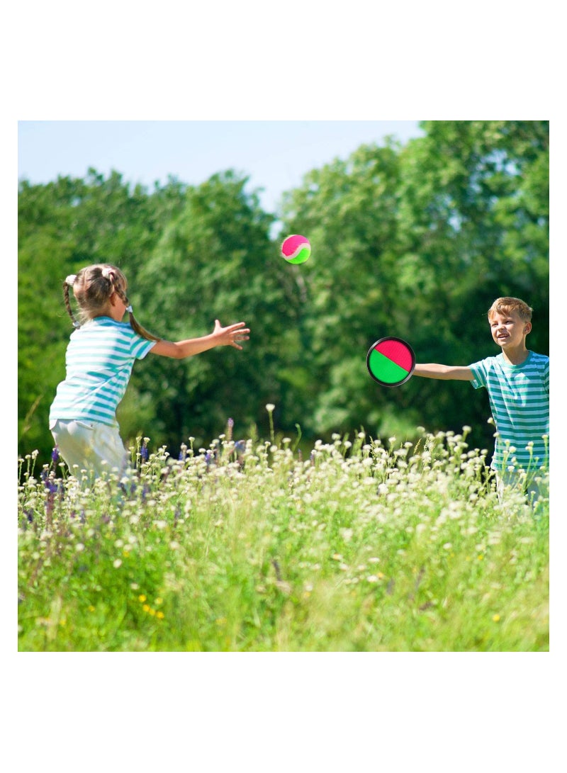 SOLARAE Toss and Catch Balls Game Set Pop Launcher Basket with 4 Indoors Outdoors Toy Storage Bag, Summer Sports Sand & Beach Toys for Kids Gifts - Image 2