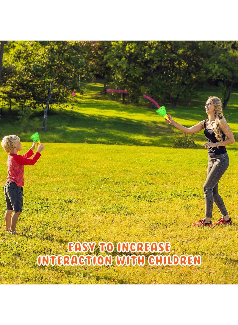 SOLARAE Toss and Catch Balls Game Set Pop Launcher Basket with 4 Indoors Outdoors Toy Storage Bag, Summer Sports Sand & Beach Toys for Kids Gifts - Image 3