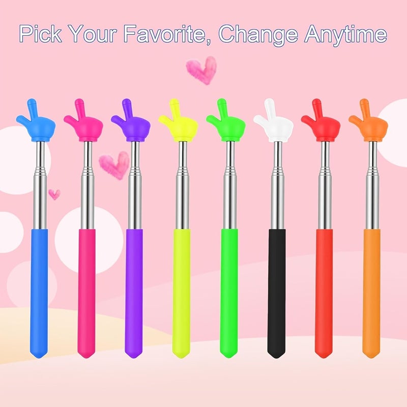 8 Pcs Mixed Color Retractable Chalkboard Direction Rods Teaching Aids - Image 1