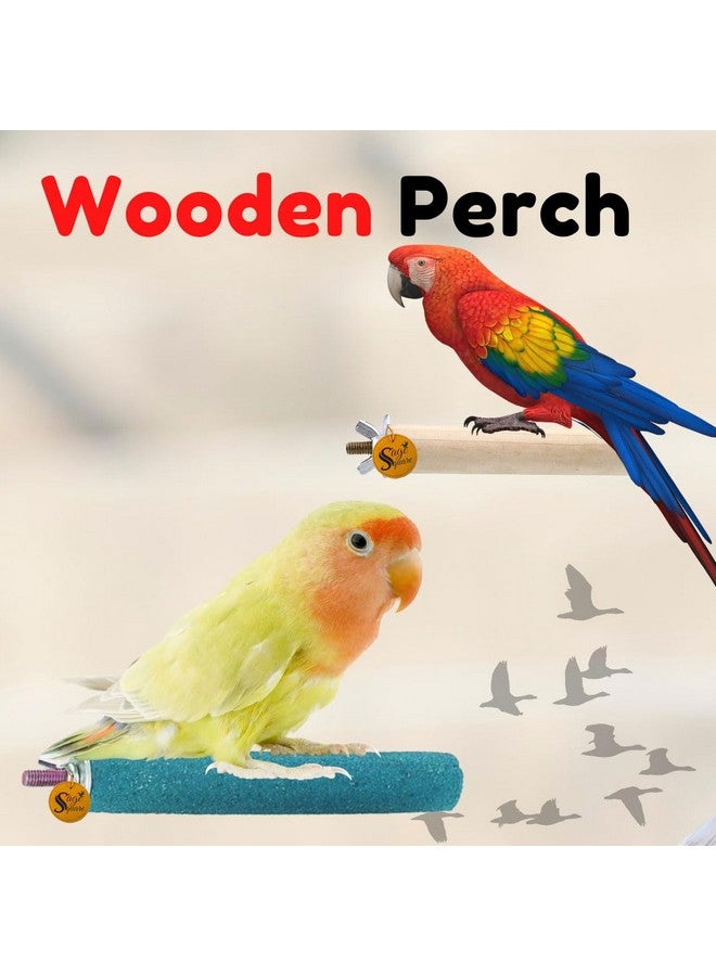 سايج سكوير مجموعة من مجاثم الرمل العادية والرملية من خشب طبيعي مقاس 6 و8 بوصات مع مسامير طحن | حامل ألعاب، تدريب، ملحقات قفص | العصافير، الببغاوات، البادجي، الكوكتيلات (عبوة من قطعتين) - Image 4