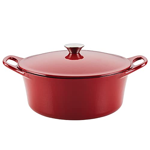 Rachael Ray Rachael Ray Enameled Cast Iron Dutch OvenCasserole Pot with Lid 5 Quart Red 