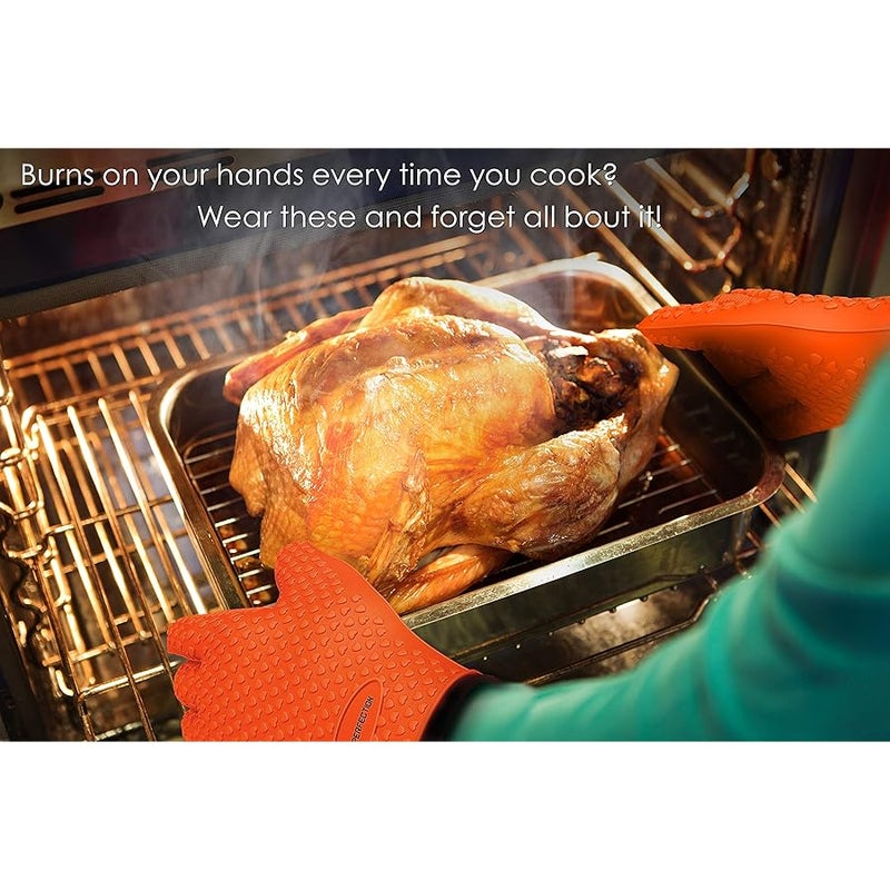 Kitchen perfection KP Silicone Smoker Oven Gloves -Extreme Heat Resistant BBQ Gloves -Handle Hot Food Right on Your Grill Barbecue Fryer & Pit |Waterproof Grilling Cooking & Baking Mitts |Superior Value Set +3 Bonuses - Image 3
