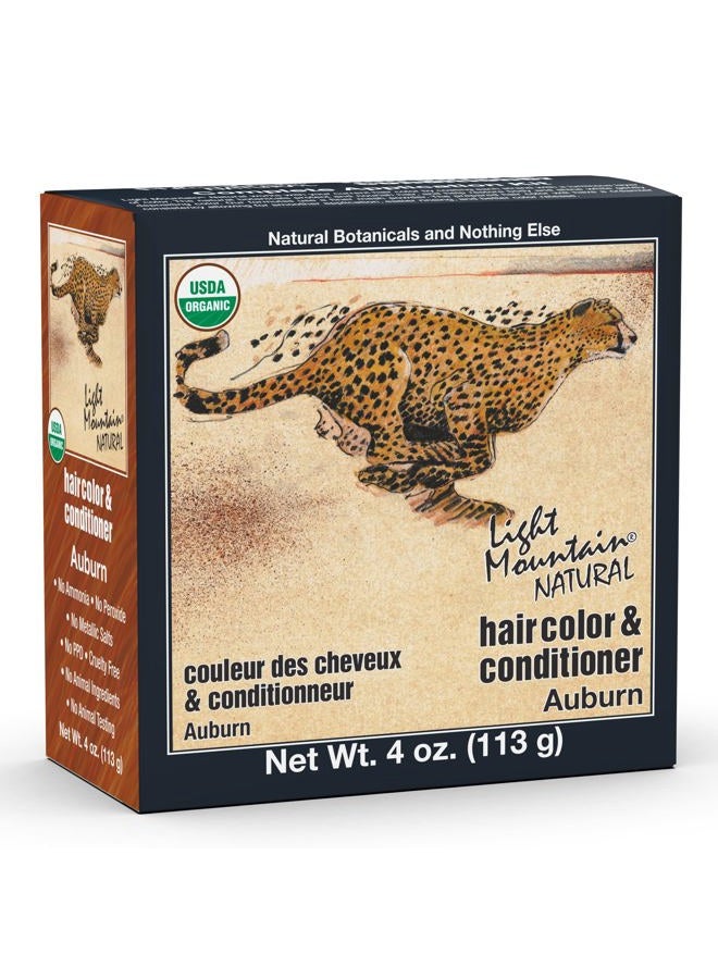 Light Mountain Henna Hair Color & Conditioner - Auburn Hair Dye for Men/Women, Organic Henna Leaf Powder and Botanicals, Chemical-Free, Semi-Permanent Hair Color, 4 Oz - Image 1