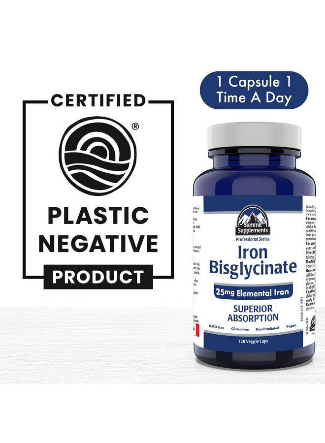 Summit Supplements Iron Bisglycinate Iron Supplement for Pregnancy 120 Caps - 25mg Elemental Iron Deficiency Supplement - Iron Vitamins for Women - 3rd Party Tested - Formulated & Made in Canada - Image 3
