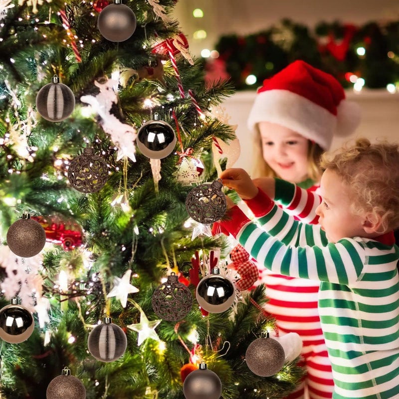 Briful 30PCS 2.36" Christmas Ball Ornaments Shatterproof Brown Christmas Tree Decorations Xmas Tree Balls Halloween Ornaments Décor - Image 4