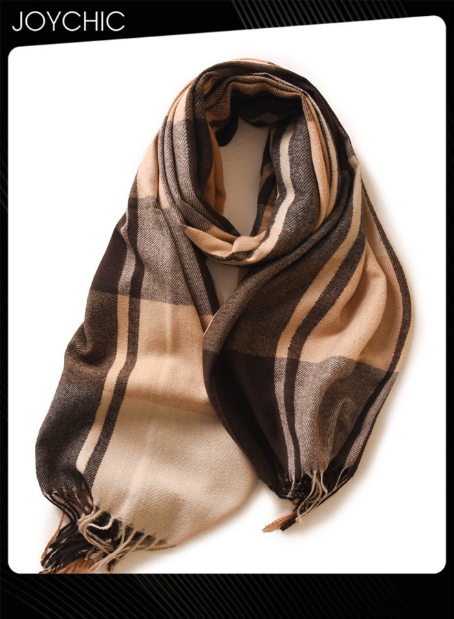 Joychic شال كلاسيكي خريفي وشتوي نسائي خارجي مقاوم للرياح دافئ مزين بالشرابات - Image 3