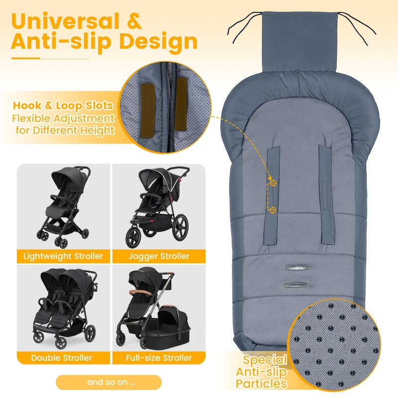 Orzbow Warm Bunting Bag Universal, Stroller Sleeping Bag Cold Weather, Waterproof Toddler Footmuff (Grey, Large) - Image 3