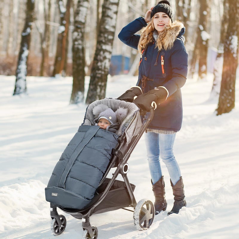Orzbow Warm Bunting Bag Universal, Stroller Sleeping Bag Cold Weather, Waterproof Toddler Footmuff (Grey, Large) - Image 5
