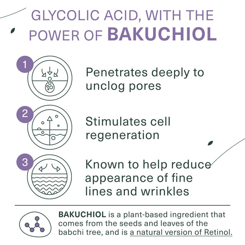 Botanic Tree Bakuchiol & Glycolic Acid Exfoliating Face Wash for Sensitive Skin - Gently Exfoliate with natural retinol-like bakuchiol & glycolic acid for fresh glowing skin - Image 3