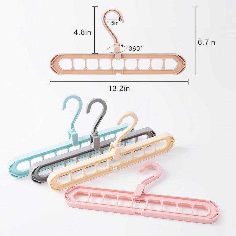FIFATA Magic Space Saving Hangers Multifunctional Smart Closet Organizer Premium Wardrobe Clothing Cascading Hanger 9 Slots, Innovative Design for Heavy Clothes, Shirts Pants Dresses(8 Pack White) - Image 4