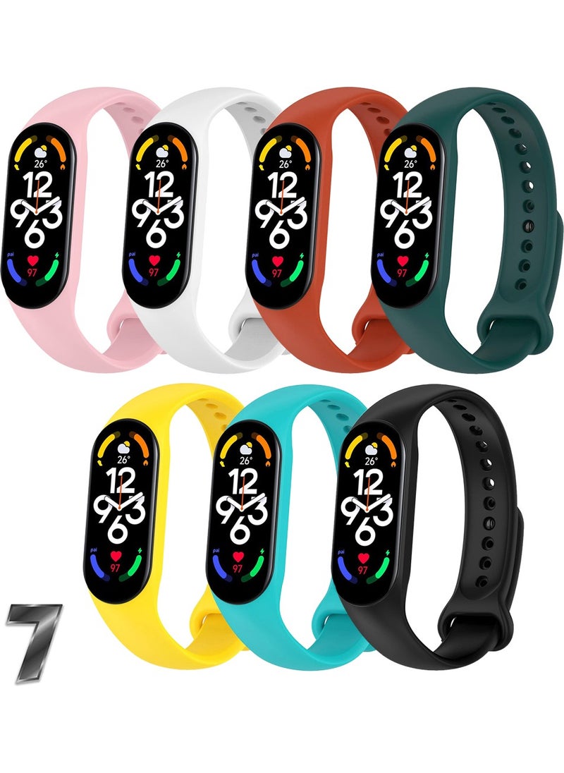 APEXEL Xiaomi Mi Band 7 Compatible Silicone Band Set of 7 