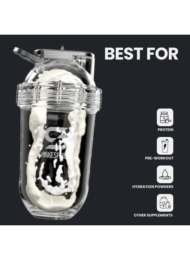ShakeSphere Tumbler: Protein Shaker Bottle, 24oz ● Capsule Shape Mixing ● Easy Clean Up ● No Blending Ball or Whisk Needed ● BPA Free ● Mix & Drink Shakes, Smoothies - Rose Gold - Image 5