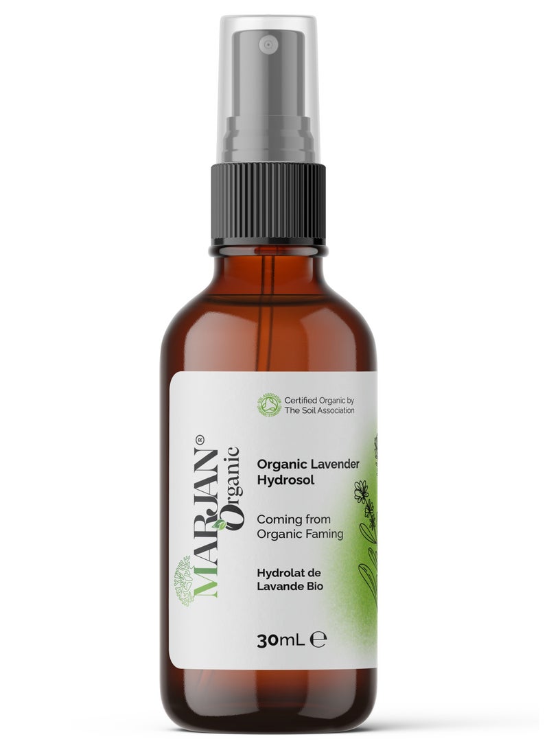MARJAN ORGANIC Lavender Hydrosol Floral Water 30ml - Toner & Cleanser - Body Mist - Perfect for Skin, Face, Homemade Beauty Products Vegan GMO Free  - Image 1