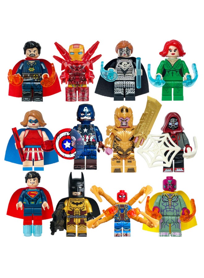 Cross-border 8 Superhero Ninja Eat Chicken Pixel World Building Blocks Doll Puzzle Assembly Toys For Foreign Trade